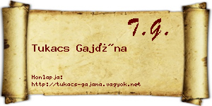 Tukacs Gajána névjegykártya
